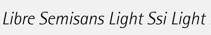 Libre Semi Sans Light SSi Light Italic